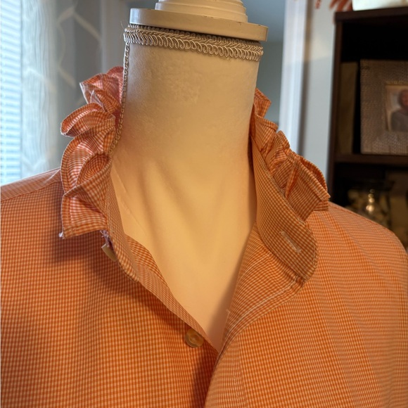 Upcycled ruffle shirt  Stafford Orange Button-Up Dress Shirt - - Picture 2 of 4